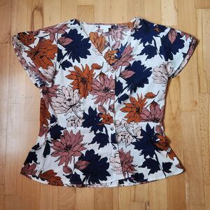 Liz Claiborne Fall Floral Blouse, Medium